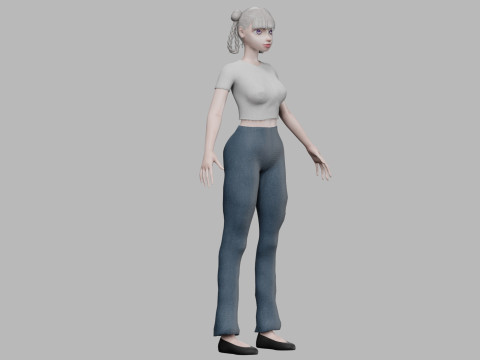 Lovely young girl V28256 3D Model