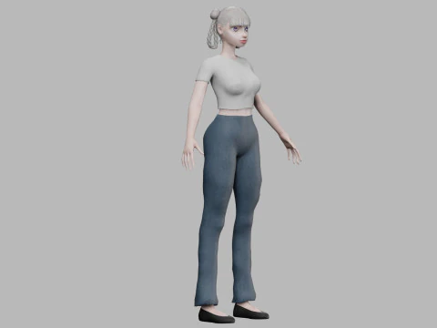 Lovely young girl V28256 3D Model