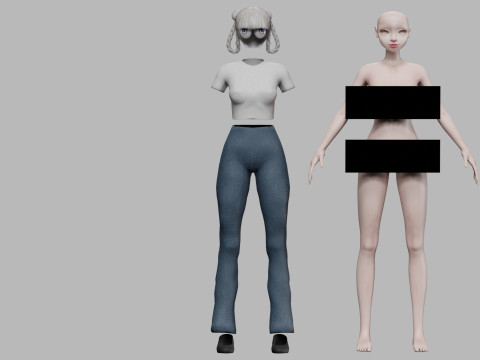 Lovely young girl V28256 3D Model