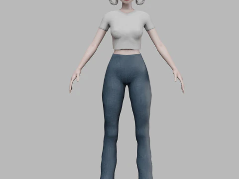 Lovely young girl V28256 3D Model