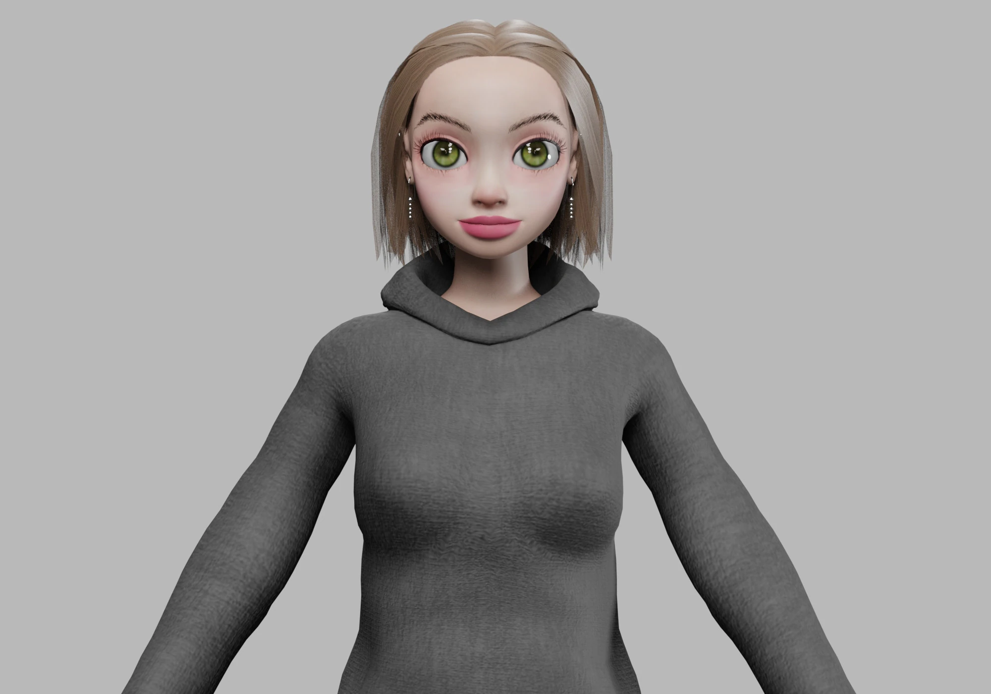 Pretty basic girl V30121 3D Model .c4d .max .obj .3ds .fbx .stl .blend 