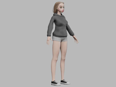 Pretty basic girl V30121 3D Model