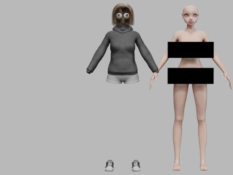 Pretty basic girl V30121 3D Model
