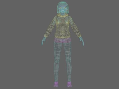 Pretty basic girl V30121 3D Model