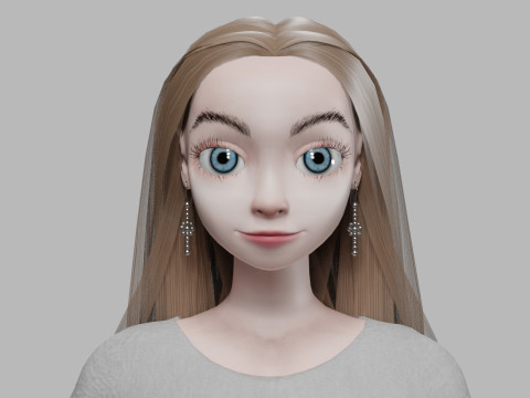 Pretty cartoon girl V33500 3D Модель