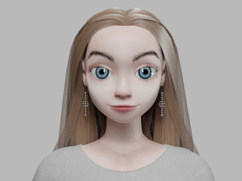 Pretty cartoon girl V33500 3D Model