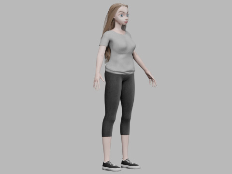 Pretty cartoon girl V33500 3D Модель