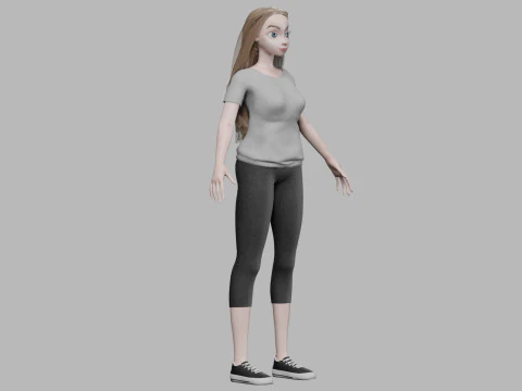 Pretty cartoon girl V33500 3D Model