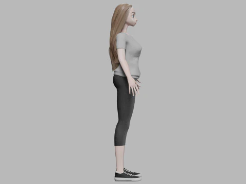 Pretty cartoon girl V33500 3D Model
