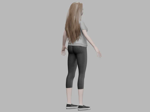 Pretty cartoon girl V33500 3D Model