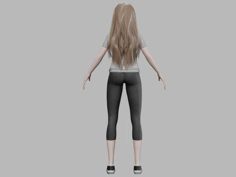 Pretty cartoon girl V33500 3D Model