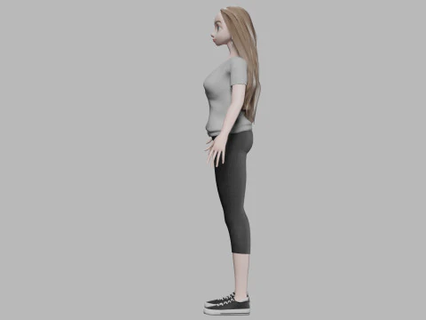 Pretty cartoon girl V33500 3D Model
