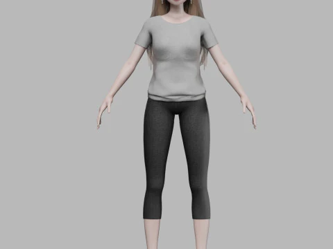 Pretty cartoon girl V33500 3D Model