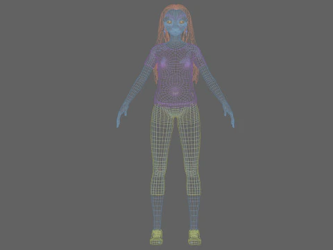 Pretty cartoon girl V33500 3D Model