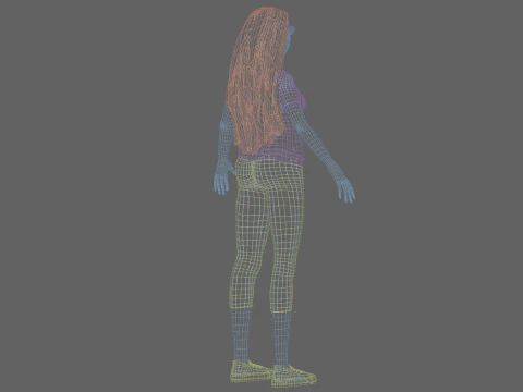 Pretty cartoon girl V33500 3D Model
