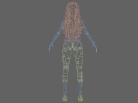 Pretty cartoon girl V33500 3D Model