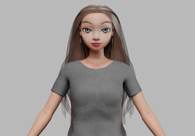 Pretty classic girl V29808 3D 模型 .c4d .max .obj .3ds .fbx .stl .blend