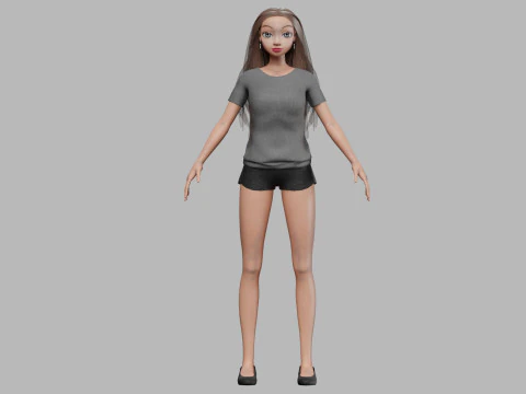 Pretty classic girl V29808 3D Model