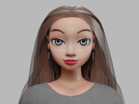 Pretty classic girl V29808 3D 模型