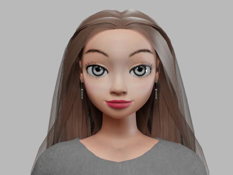 Pretty classic girl V29808 3D Model
