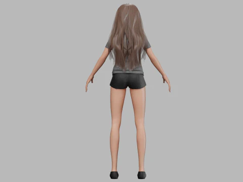 Pretty classic girl V29808 3D Model
