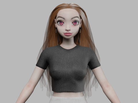 Pretty cool girl V32212 3D 모델