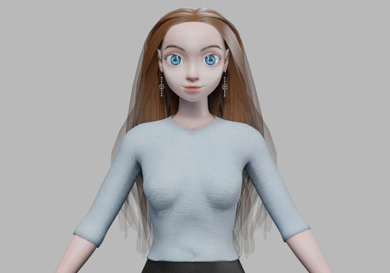 Pretty sweet girl V32255 3D Model .c4d .max .obj .3ds .fbx .stl .blend 