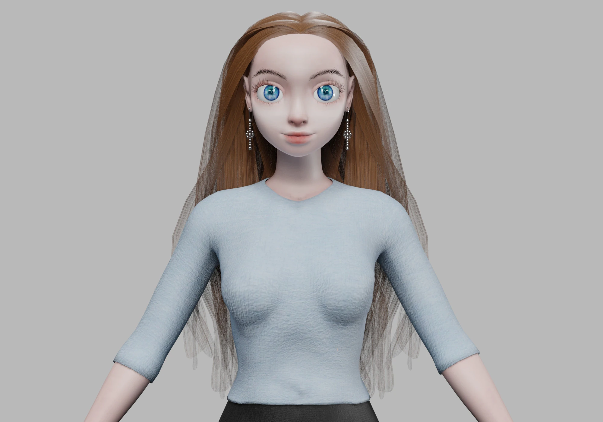 Pretty sweet girl V32255 3D Model .c4d .max .obj .3ds .fbx .stl .blend