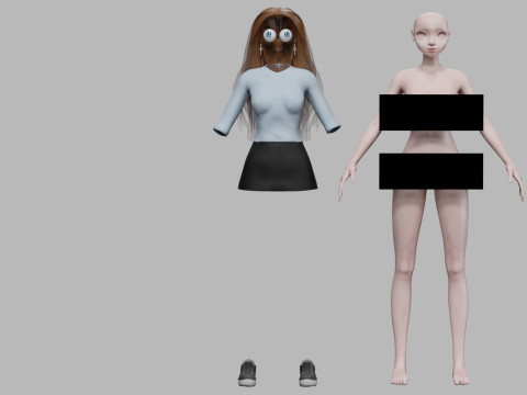 Pretty sweet girl V32255 3D Model