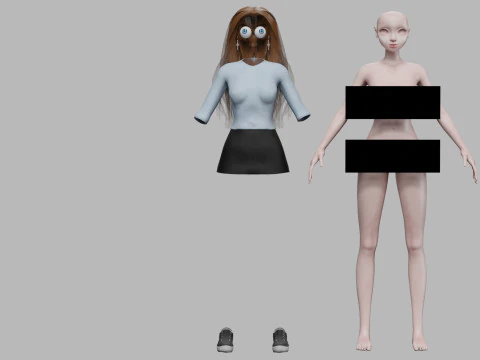 Pretty sweet girl V32255 3D Model