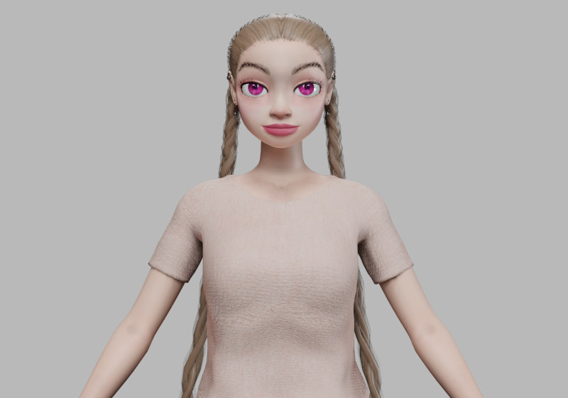 Pretty young girl V26755 3D Model .c4d .max .obj .3ds .fbx .stl .blend