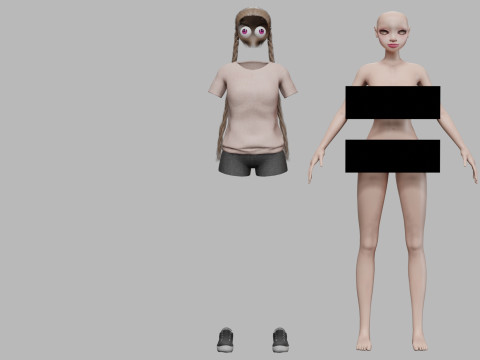 Pretty young girl V26755 3D Model