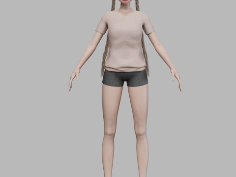 Pretty young girl V26755 3D Model
