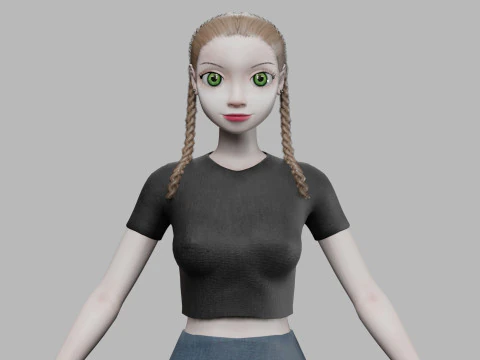 मानक कार्टून लड़की V28114 3D मॉडल