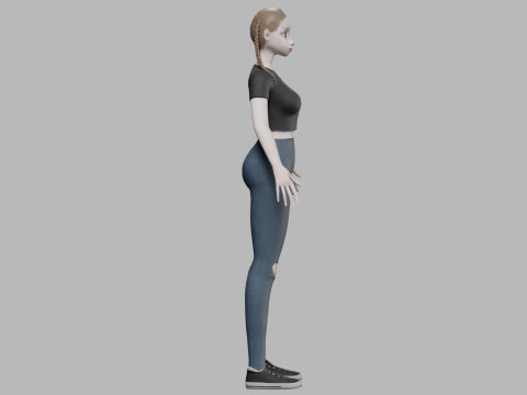 Standard cartoon girl V28114 3D Model