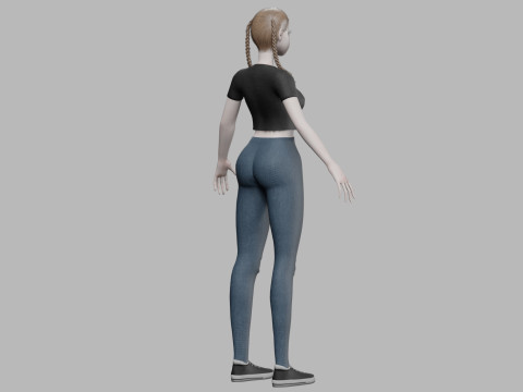 Standard cartoon girl V28114 3D Model