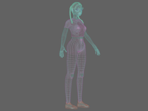 Standard cartoon girl V28114 3D Model
