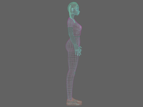 Standard cartoon girl V28114 3D Model