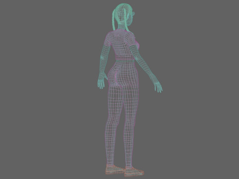 Standard cartoon girl V28114 3D Model