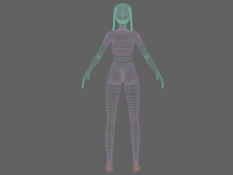 Standard cartoon girl V28114 3D Model