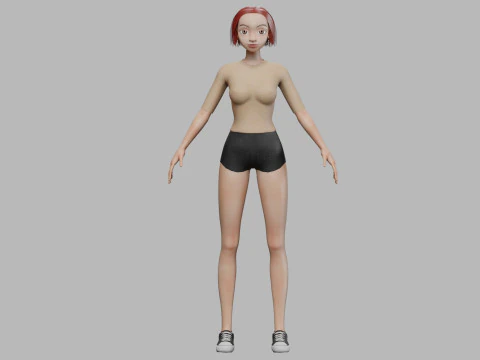 Standard young girl V28137 3D Model