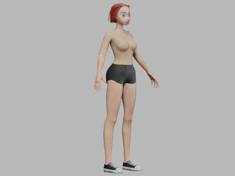 Standard young girl V28137 Model 3D