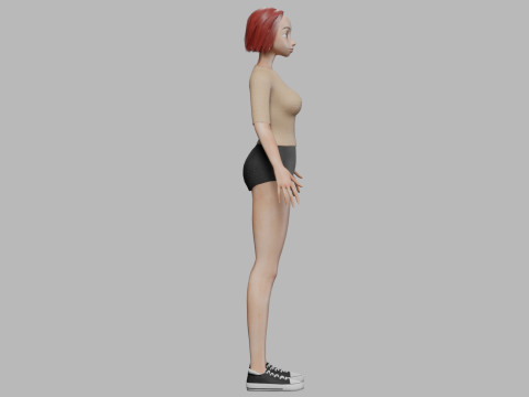 Standard young girl V28137 Model 3D