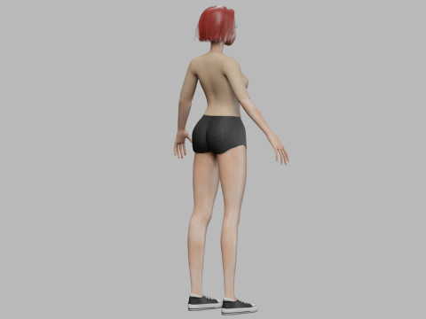 Standard young girl V28137 Model 3D
