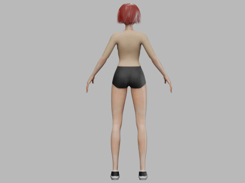 Standard young girl V28137 Model 3D