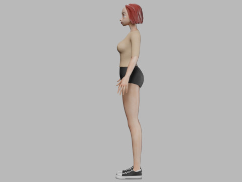Standard young girl V28137 Model 3D
