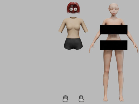 Standard young girl V28137 Model 3D