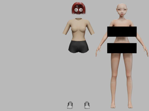 Standard young girl V28137 3D Model