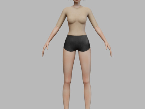 Standard young girl V28137 Model 3D