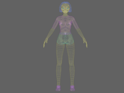 Standard young girl V28137 Model 3D